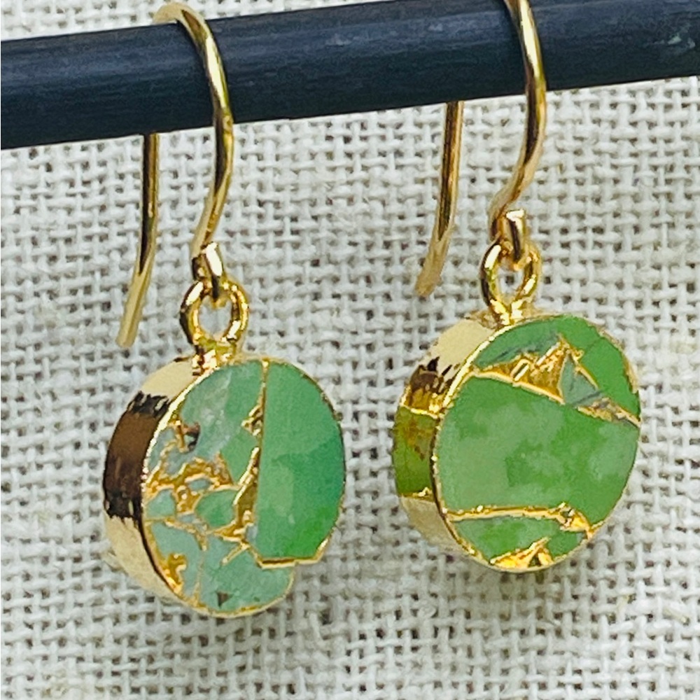 NEW Green Mohave Turquoise Earrings